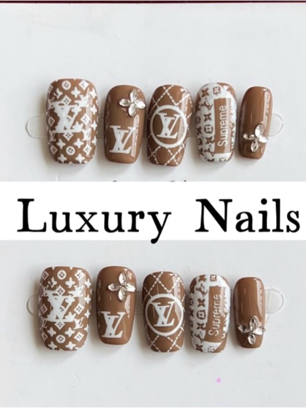 Brown Designer Inspired Press-On Nail Set